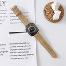 For Apple Watch 5 & 4 44mm / 3 & 2 & 1 42mm V Tail Style Stitching Leather Watch Band(Beige)