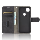 For Google Pixel 4a Solid Color Skin Feel Magnetic Buckle Horizontal Flip Calf Texture PU Leather Case with Holder & Card Slots & Wallet(Black)