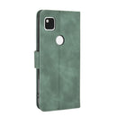For Google Pixel 4a Solid Color Skin Feel Magnetic Buckle Horizontal Flip Calf Texture PU Leather Case with Holder & Card Slots & Wallet(Green)