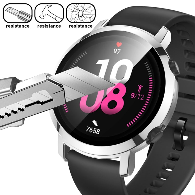 For Huawei Watch GT2 42mm 2 in 1 Tempered Glass Screen Protector + Fully Plating PC Case(Transparent)