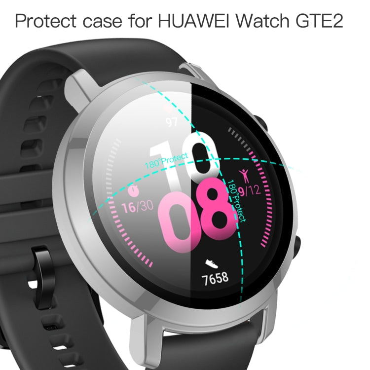 For Huawei Watch GT2 42mm 2 in 1 Tempered Glass Screen Protector + Fully Plating PC Case(Gray)