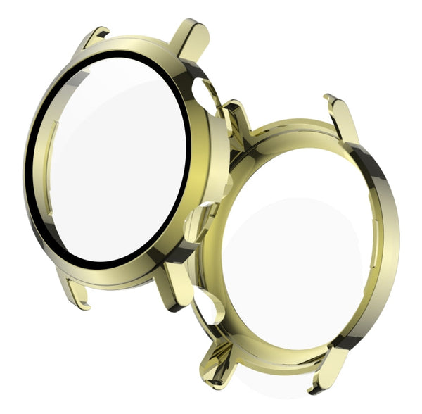For Huawei Watch GT2 42mm 2 in 1 Tempered Glass Screen Protector + Fully Plating PC Case(Golden)
