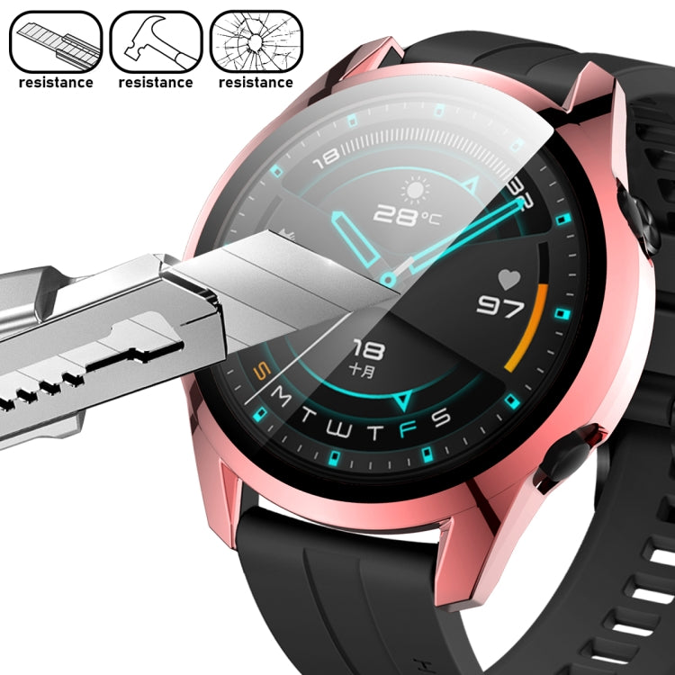 For Huawei Watch GT2 46mm 2 in 1 Tempered Glass Screen Protector + Fully Plating PC Case(Fink)