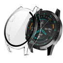 For Huawei Watch GT2 46mm 2 in 1 Tempered Glass Screen Protector + Fully Plating PC Case(Transparent)