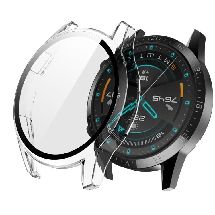 For Huawei Watch GT2 46mm 2 in 1 Tempered Glass Screen Protector + Fully Plating PC Case(Transparent)