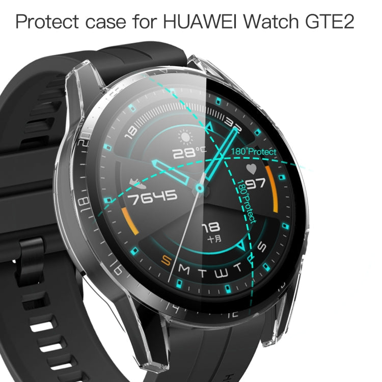For Huawei Watch GT2 46mm 2 in 1 Tempered Glass Screen Protector + Fully Plating PC Case(Transparent)
