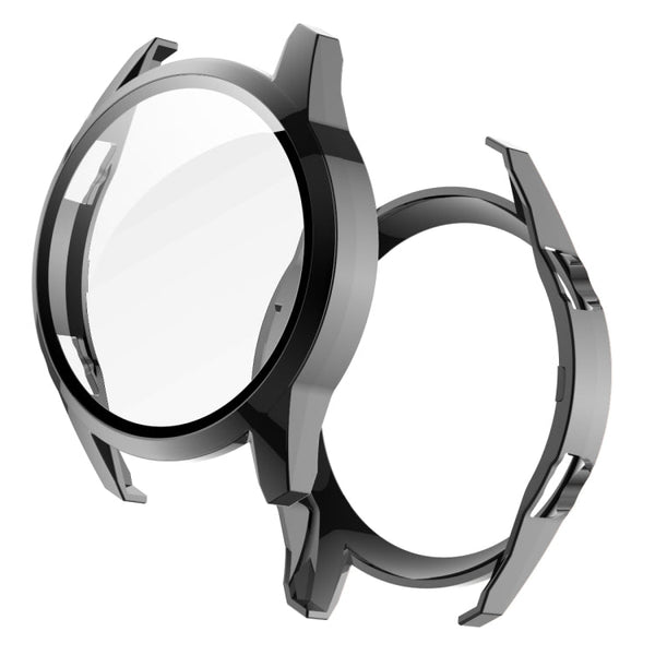 For Huawei Watch GT2 46mm 2 in 1 Tempered Glass Screen Protector + Fully Plating PC Case(Black)