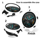For Huawei Watch GT2 46mm 2 in 1 Tempered Glass Screen Protector + Fully Plating PC Case(Black)
