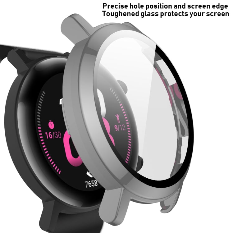 For Huawei Watch GT2 46mm 2 in 1 Tempered Glass Screen Protector + Fully Plating PC Case(Gray)