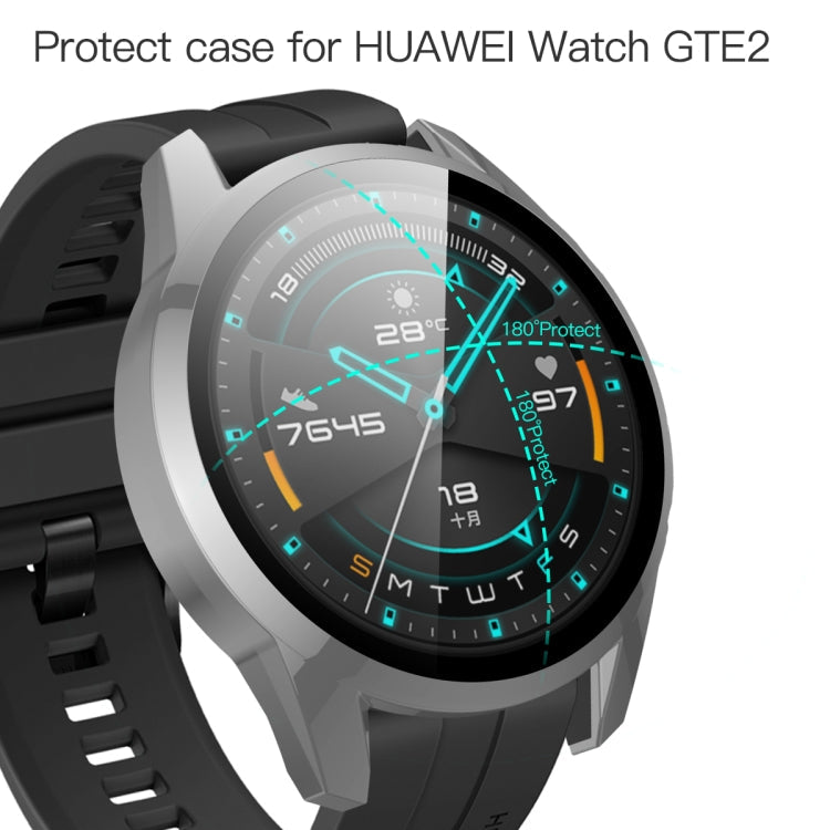 For Huawei Watch GT2 46mm 2 in 1 Tempered Glass Screen Protector + Fully Plating PC Case(Gray)