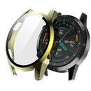 For Huawei Watch GT2 46mm 2 in 1 Tempered Glass Screen Protector + Fully Plating PC Case(Golden)
