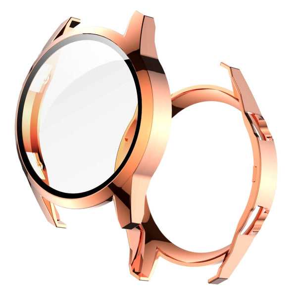 For Huawei Watch GT2 46mm 2 in 1 Tempered Glass Screen Protector + Fully Plating PC Case(Rose Gold)