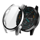 For Huawei Watch GT2 46mm 2 in 1 Tempered Glass Screen Protector + Fully Plating PC Case(Silver)