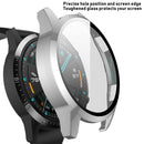 For Huawei Watch GT2 46mm 2 in 1 Tempered Glass Screen Protector + Fully Plating PC Case(Silver)