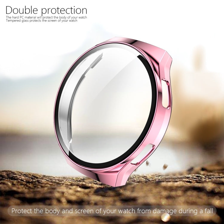 For Huawei Watch GT2e 2 in 1 Tempered Glass Screen Protector + Fully Plating PC Case(Pink)
