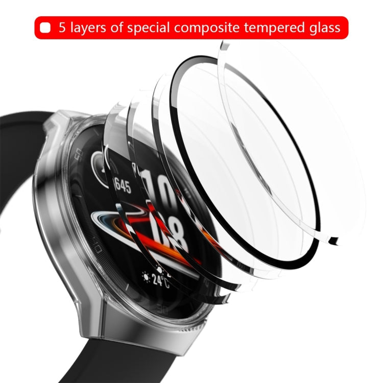 For Huawei Watch GT2e 2 in 1 Tempered Glass Screen Protector + Fully Plating PC Case(Transparent)