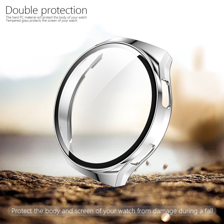 For Huawei Watch GT2e 2 in 1 Tempered Glass Screen Protector + Fully Plating PC Case(Silver)
