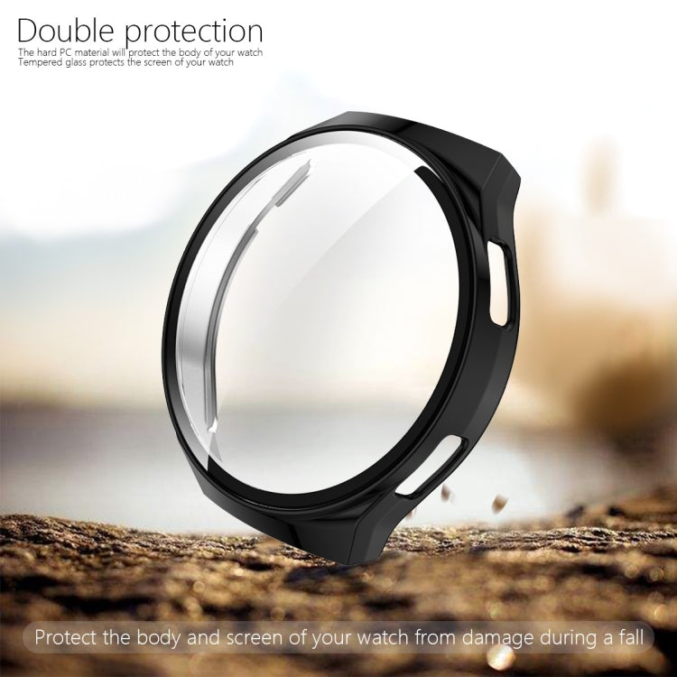 For Huawei Watch GT2e 2 in 1 Tempered Glass Screen Protector + Fully Plating PC Case(Black)
