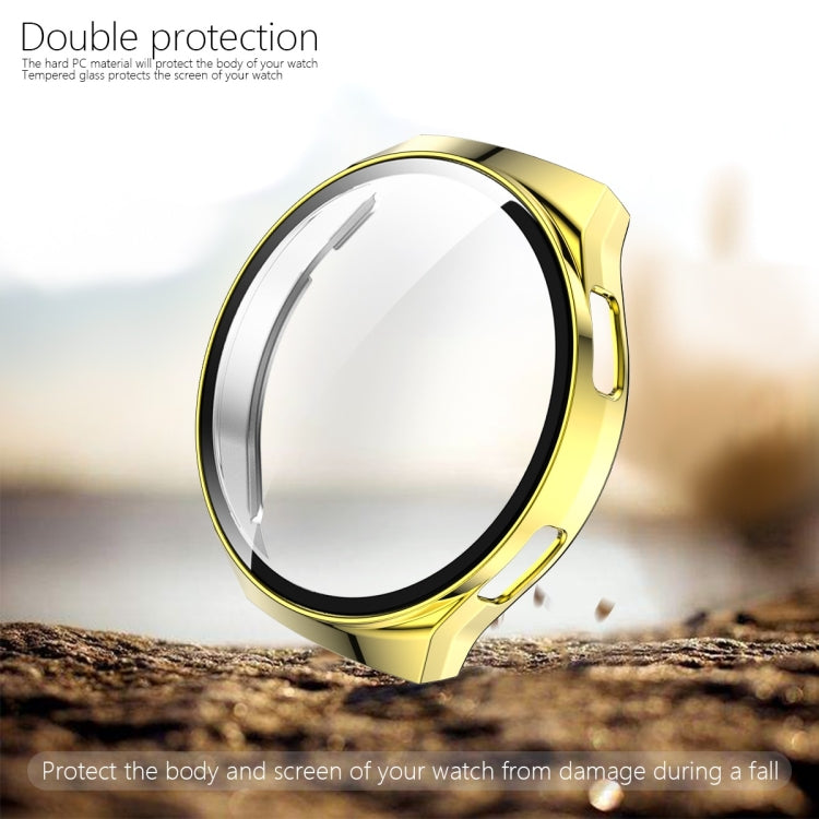 For Huawei Watch GT2e 2 in 1 Tempered Glass Screen Protector + Fully Plating PC Case(Golden)