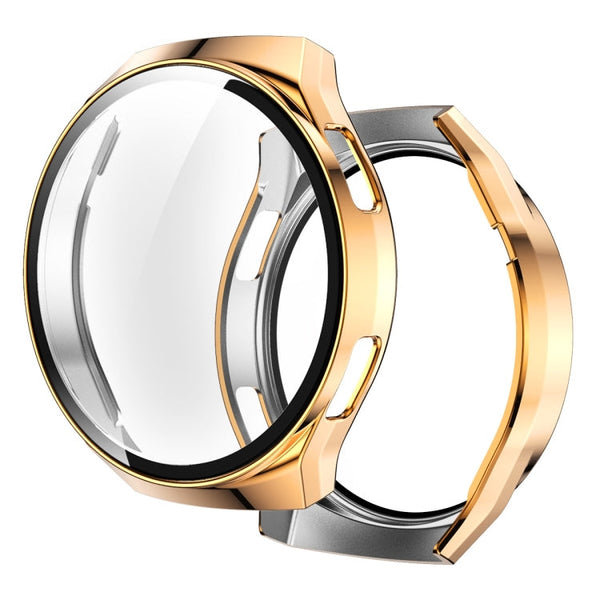 For Huawei Watch GT2e 2 in 1 Tempered Glass Screen Protector + Fully Plating PC Case(Rose Gold)