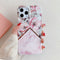 For iPhone 12 / 12 Pro Plating Splicing Pattern Soft TPU Protective Case(Apple Blossom)