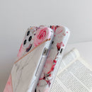 For iPhone 12 / 12 Pro Plating Splicing Pattern Soft TPU Protective Case(Apple Blossom)
