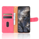 For OnePlus Nord Solid Color Skin Feel Magnetic Buckle Horizontal Flip Calf Texture PU Leather Case with Holder & Card Slots & Wallet(Rose Red)