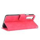 For OnePlus Nord Solid Color Skin Feel Magnetic Buckle Horizontal Flip Calf Texture PU Leather Case with Holder & Card Slots & Wallet(Rose Red)