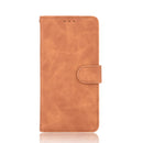 For OnePlus Nord Solid Color Skin Feel Magnetic Buckle Horizontal Flip Calf Texture PU Leather Case with Holder & Card Slots & Wallet(Brown)
