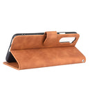 For OnePlus Nord Solid Color Skin Feel Magnetic Buckle Horizontal Flip Calf Texture PU Leather Case with Holder & Card Slots & Wallet(Brown)