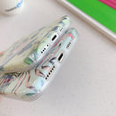 For iPhone 12 / 12 Pro Laser Pattern Soft TPU Protective Case(Gray Background Pink Flower)