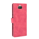 For Sony Xperia 10 Plus Solid Color Skin Feel Magnetic Buckle Horizontal Flip Calf Texture PU Leather Case with Holder & Card Slots & Wallet(Rose Red)