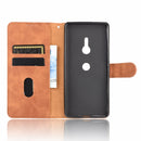 For Sony Xperia XZ3 Solid Color Skin Feel Magnetic Buckle Horizontal Flip Calf Texture PU Leather Case with Holder & Card Slots & Wallet(Brown)