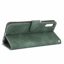 For Samsung Galaxy A7 (2018) Solid Color Skin Feel Magnetic Buckle Horizontal Flip Calf Texture PU Leather Case with Holder & Card Slots & Wallet(Green)