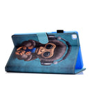 For Samsung Galaxy Tab A7 10.4 2020 T500 Horizontal TPU Painted Flat Leather Case Anti-skid Strip with Pen Cover & Card Slot & Holder(Headphone Monkey)