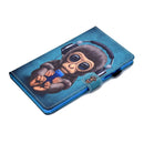 For Samsung Galaxy Tab A7 10.4 2020 T500 Horizontal TPU Painted Flat Leather Case Anti-skid Strip with Pen Cover & Card Slot & Holder(Headphone Monkey)
