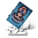 For Samsung Galaxy Tab A7 10.4 2020 T500 Horizontal TPU Painted Flat Leather Case Anti-skid Strip with Pen Cover & Card Slot & Holder(Headphone Monkey)