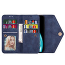 For Samsung Galaxy Note20 Ultra Skin Feel Zipper Horizontal Flip Leather Case with Holder & Card Slots & Photo Frame & Lanyard & Long Rope(Blue)