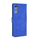 For LG Velvet Solid Color Skin Feel Magnetic Buckle Horizontal Flip Calf Texture PU Leather Case with Holder & Card Slots & Wallet(Blue)