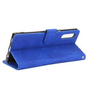 For LG Velvet Solid Color Skin Feel Magnetic Buckle Horizontal Flip Calf Texture PU Leather Case with Holder & Card Slots & Wallet(Blue)