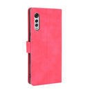 For LG Velvet Solid Color Skin Feel Magnetic Buckle Horizontal Flip Calf Texture PU Leather Case with Holder & Card Slots & Wallet(Rose Red)