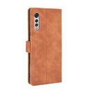 For LG Velvet Solid Color Skin Feel Magnetic Buckle Horizontal Flip Calf Texture PU Leather Case with Holder & Card Slots & Wallet(Brown)