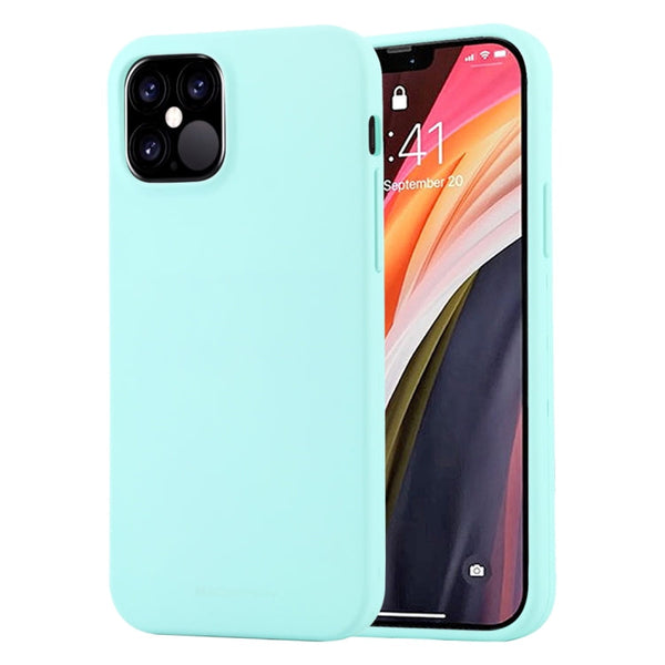 For iPhone 12 Pro Max GOOSPERY SOFT FEELING Liquid TPU Shockproof Soft Case(Mint Green)