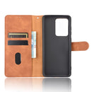 For Samsung Galaxy S20 Ultra Solid Color Skin Feel Magnetic Buckle Horizontal Flip Calf Texture PU Leather Case with Holder & Card Slots & Wallet(Brown)