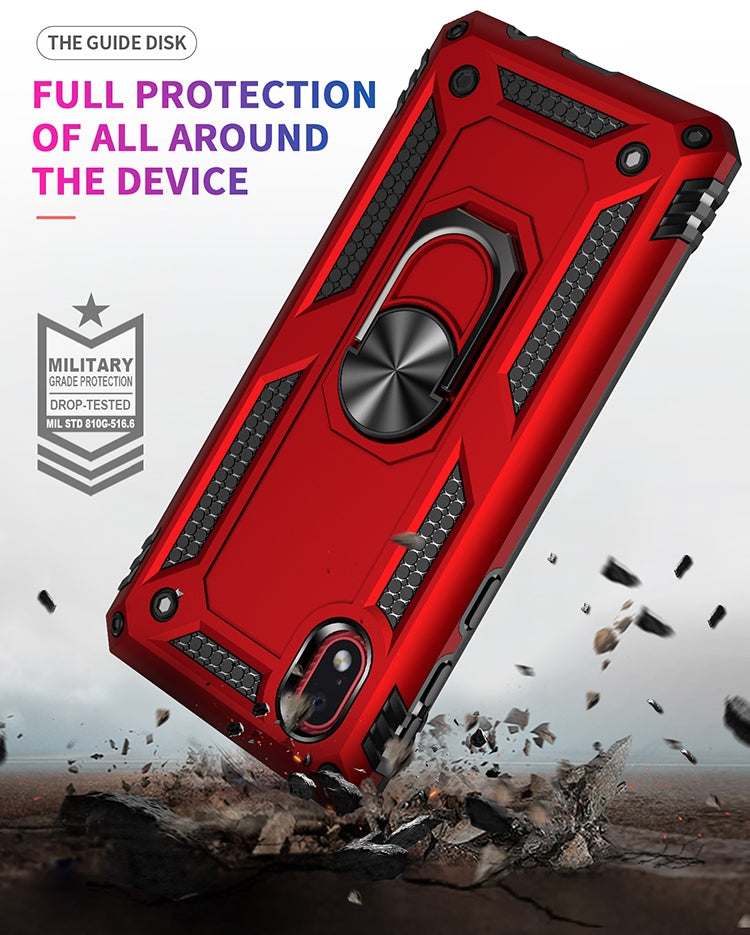 For Samsung Galaxy A01 Core Shockproof TPU + PC Protective Case with 360 Degree Rotating Holder(Silver)