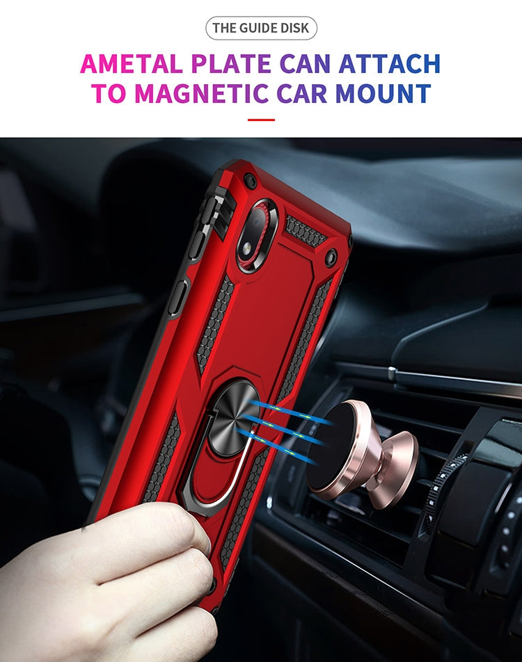 For Samsung Galaxy A01 Core Shockproof TPU + PC Protective Case with 360 Degree Rotating Holder(Silver)