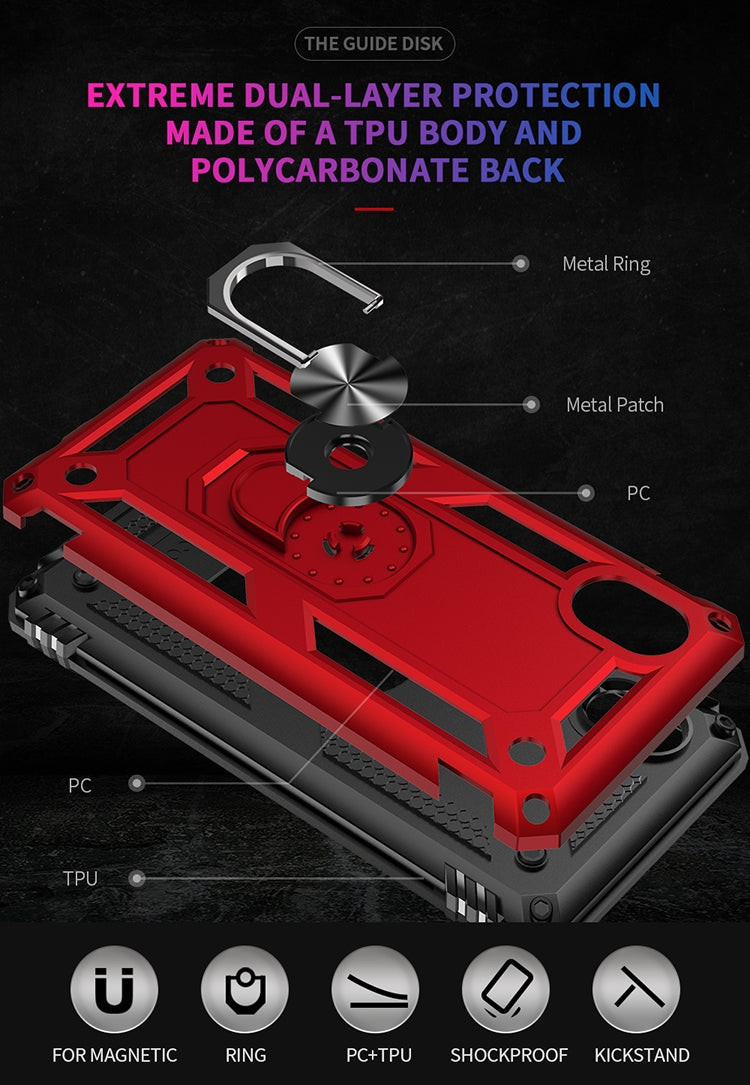 For Samsung Galaxy A01 Core Shockproof TPU + PC Protective Case with 360 Degree Rotating Holder(Silver)