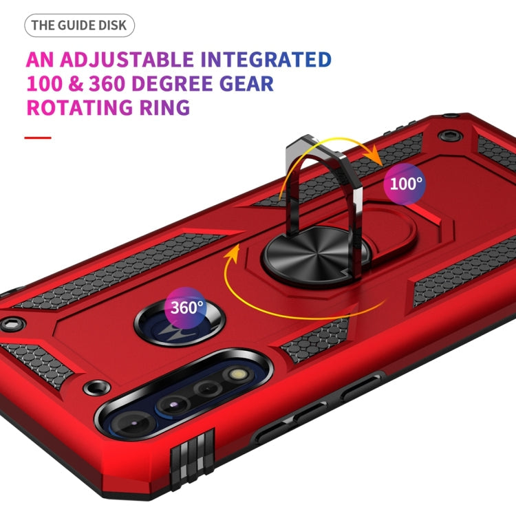 For Motorola Moto G8 Power Lite Shockproof TPU + PC Protective Case with 360 Degree Rotating Holder(Red)