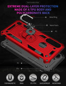 For Motorola Moto G8 Power Lite Shockproof TPU + PC Protective Case with 360 Degree Rotating Holder(Red)