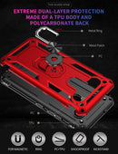 For LG K61 Shockproof TPU + PC Protective Case with 360 Degree Rotating Holder(Red)